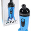 Lookah ANT portable vaporizer in metallic blue with black mouthpiece, shown beside matching retail box