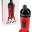 Red Lookah ANT wax pen with rocket-style legs and silicone mouthpiece placed by packaging, digital screen shown.