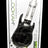 Black Lookah Guitar 510 battery in packaging, sleek mini guitar design with clear faceplate and buttoned grip area.