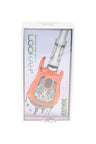 Orange Lookah Guitar 510 cartridge battery in box, compact novelty design with clear panel and single-button grip.