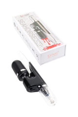 Black Lookah Seahorse King electronic dab straw with glass mouthpiece, quartz tip, and USB-C port beside retail box.