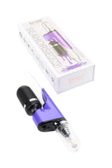 Purple Lookah Seahorse King handheld dab straw with quartz tip and Type-C charging port displayed by the box.