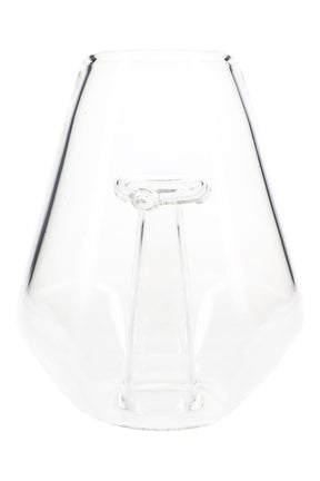 Clear replacement glass dome for Zenco Fusion with internal post mouthpiece, tapered shape, shown close-up against white background.