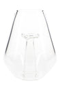 Clear replacement glass dome for Zenco Fusion with internal post mouthpiece, tapered shape, shown close-up against white background.
