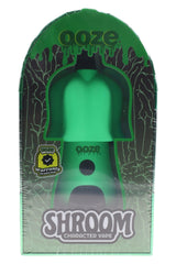 Green Ooze Shroom 650 mAh character 510 battery packaged in display box, Type-C charging badge and window outline visible.