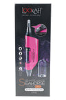 Pink Lookah Seahorse Pro Plus limited-color dab pen on dark retail box, see-through coil callout bubble and spare glass cap pictured.