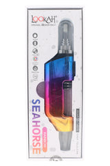 Rainbow Lookah Seahorse Pro Plus electric dab pen boxed, gradient finish visible through window with SEAHORSE RAINBOW text at bottom.