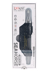 Black and silver Splatter Seahorse Pro Plus wax dab pen in retail box, see-through quartz tip and 650mAh icon visible.