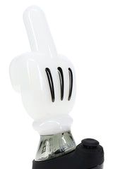 Hemper Peak attachment with glossy white cartoon glove topper and black finger stripes on base