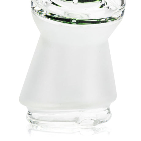 Close-up of colored inner chamber and base area on That 70’s Puffco Peak top, retro glass detail for device upgrade