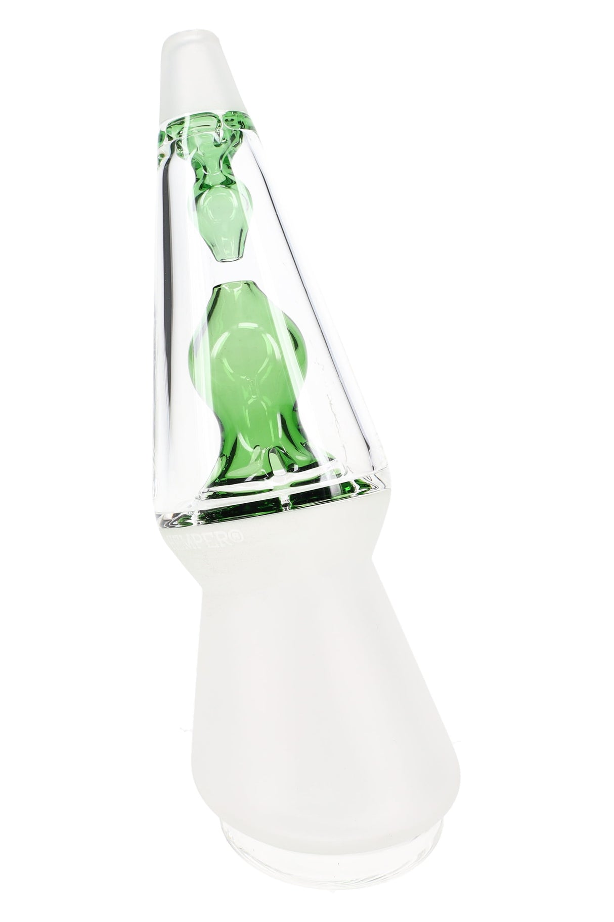 Front view of That 70’s Peak glass top showing clear outer tube and colored inner chamber, borosilicate accessory