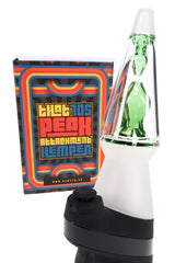 Hemper Peak attachment with “That ’70s” box, clear cone and green perc over a white base section