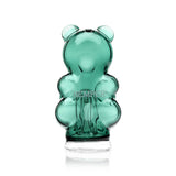Side profile of gummy bear Puffco Peak glass top highlighting bear silhouette and tall mouthpiece for easy draw