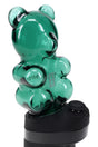 Hemper Peak attachment featuring translucent green gummy bear glass topper on black-and-white base