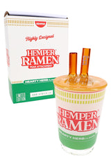 Hemper ramen Puffco Peak glass top with retail box, ramen-bowl theme and chopstick-style mouthpiece accessory