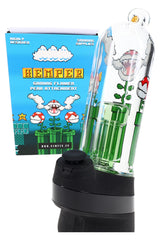 Hemper “Gaming Flower” Peak attachment with blue box, pixel-art tube and green percolator inside