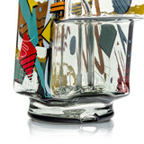 Close-up of smoked glass base and lower chamber on Hemper arcade Puffco Peak top, clean fit and finish detail