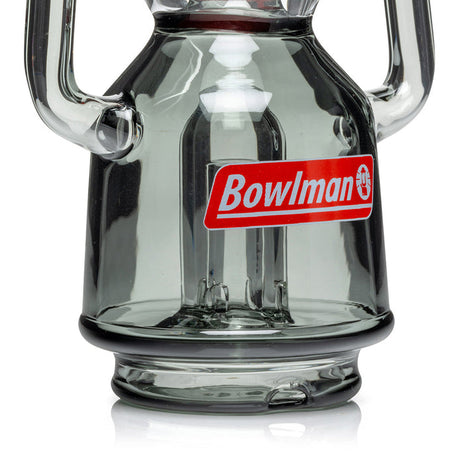 Close-up of smoke glass base on lantern Peak top showing Bowlman decal and inner dome perc section detail