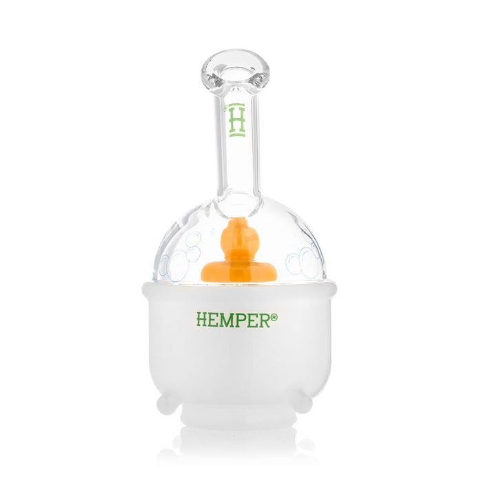 Rear view of Ducky Peak top showing Hemper logo on white base and bubble dome details around the chamber
