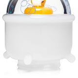 Close-up of white tub base feet detail under bubble dome on Hemper Ducky Peak attachment for Peak or Peak Pro