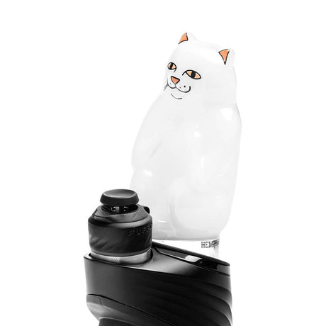 Side angle High Nermal Peak top installed on device base, white cat body profile with compact, display-ready look
