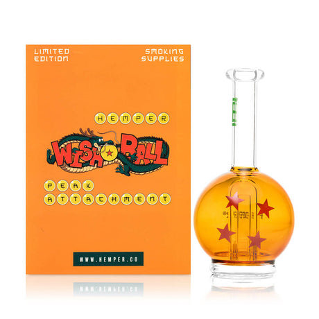 Hemper Wish Ball Peak top with orange box on white background, retail-ready packaging and bright orb chamber featured