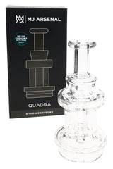 MJ Arsenal Quadra Peak attachment with retail box, clear borosilicate dry top shown in front packaging view