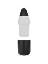 Puffco Proxy Core components separated to show black mouthpiece, cup, and modular vaporizer accessory layout