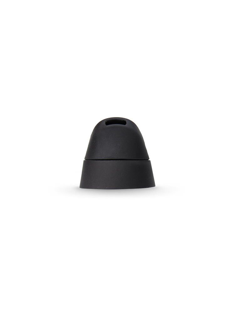 Black Puffco Proxy Core silicone mouthpiece shown front-facing with compact rounded shape