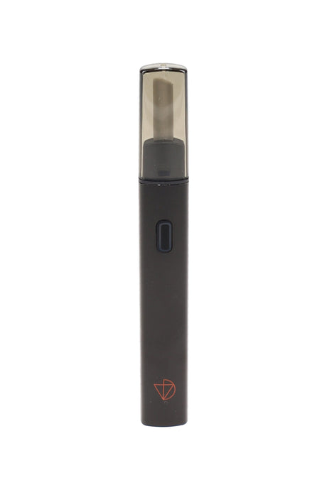 Black DaVinci hot knife electric dab tool with translucent cap, front-facing concentrate accessory view