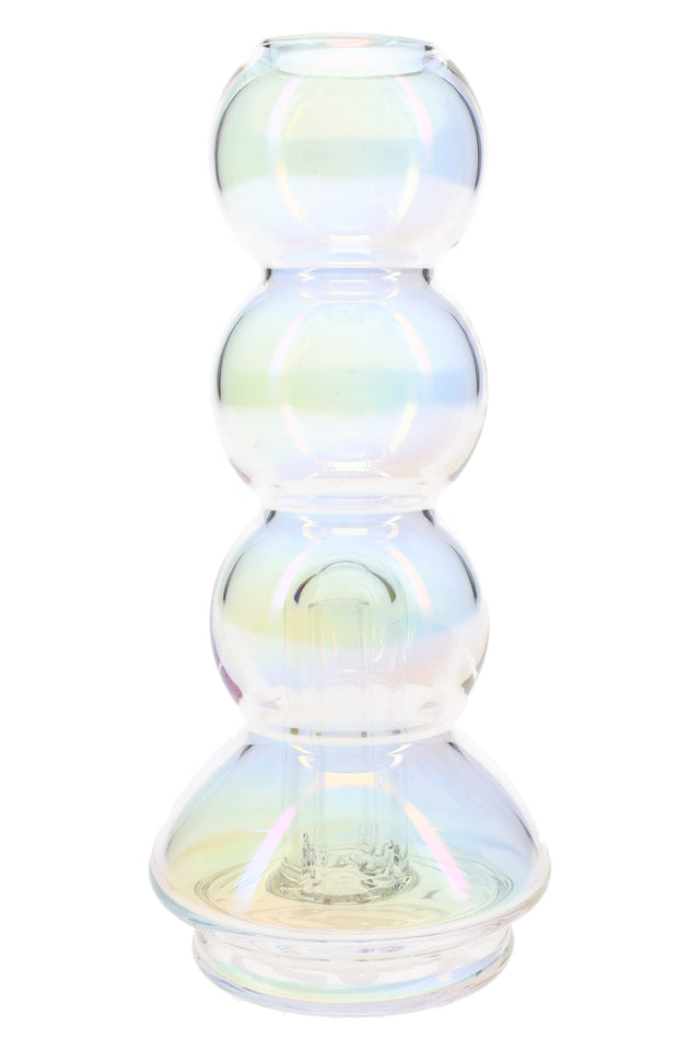 BigFun! iridescent Peak top with rounded bubble chambers, rainbow finish, and compact borosilicate form