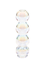BigFun! bubble Pivot top in iridescent borosilicate glass with stacked round chambers and slim compact profile