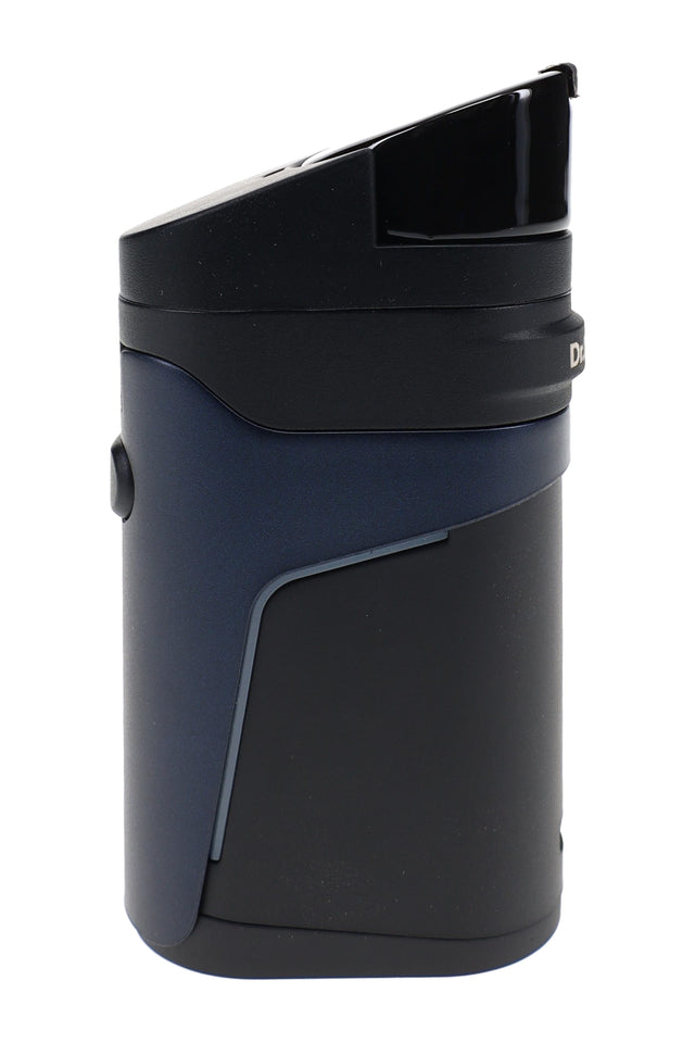 Matte black Dr. Dabber Ghost² wax pen in angled side profile with curved mouthpiece and compact body