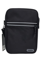 Black Dr. Dabber tour bag with front zipper pocket, shoulder strap, and compact travel case design