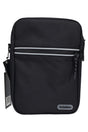 Black Dr. Dabber tour bag with front zipper pocket, shoulder strap, and compact travel case design