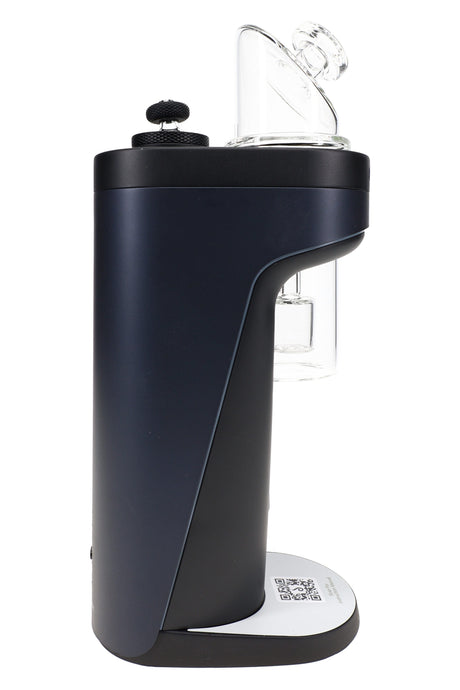 Black Dr. Dabber Switch² e-rig with clear glass attachment shown from an angled front view