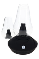 Zenco Duo Onyx desktop vaporizer with black base, two clear glasses, and compact tabletop design