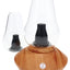 Zenco Duo Wood desktop vaporizer with woodgrain base, two glasses, and modern glass-filled setup