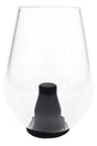 Clear Zenco Sommelier glass with black silicone diffuser and curved cup shape for desktop vaporizer use