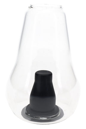 Clear Zenco Duo glass with black silicone diffuser for compatible desktop vaporizer sessions