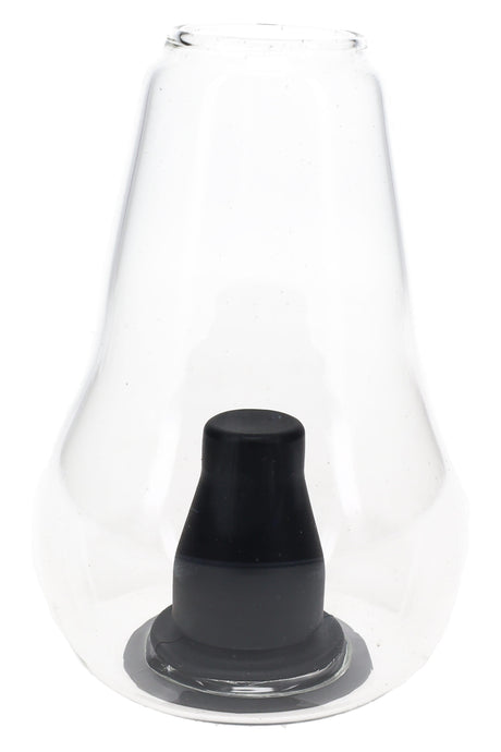 Clear Zenco Duo glass with black silicone diffuser for compatible desktop vaporizer sessions