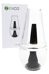 Zenco Flow water glassware attachment with white box, clear bubbler cup, and black silicone diffuser