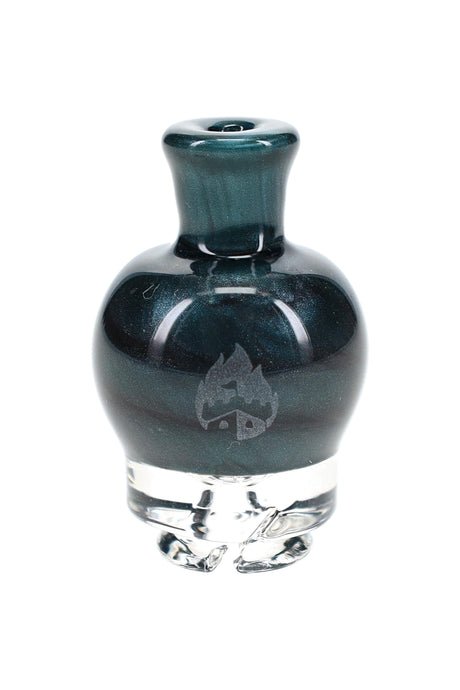 Blue Lagoon Puffco Pivot glass mouthpiece with teal body, clear base, and front logo