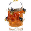 Save the Bees Puffco Pivot glass mouthpiece with yellow bee design and sculpted accents