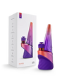Puffco Peak Pro 3DXL Plasma e-rig in purple and orange beside its white retail box