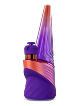Angled view of the Puffco Peak Pro Plasma showing its purple base, gradient glass and 3DXL Chamber