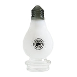 BigFun! Lightbowlb Peak glass top with a white bulb-shaped body, black logo, and smoky gray ridged mouthpiece