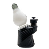 Side view of the white BigFun! Lightbowlb Peak Top mounted on a black Puffco device