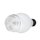 BigFun! Lightbowlb Peak Top lying on its side with its clear underside and white bulb-shaped body visible