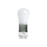 BigFun! Lightbowlb Pivot Top with a white bulb-shaped body, smoky gray ridged collar, and clear base